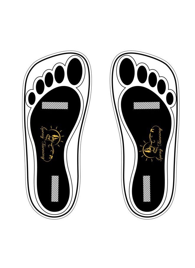 HeeStar - 60 Pairs(120 Feets) Disposable Black Tanning Feet Pads Sunless Airbrush Spray Tent Protect Foot Shaped Spray Tan Sandals - Image 1