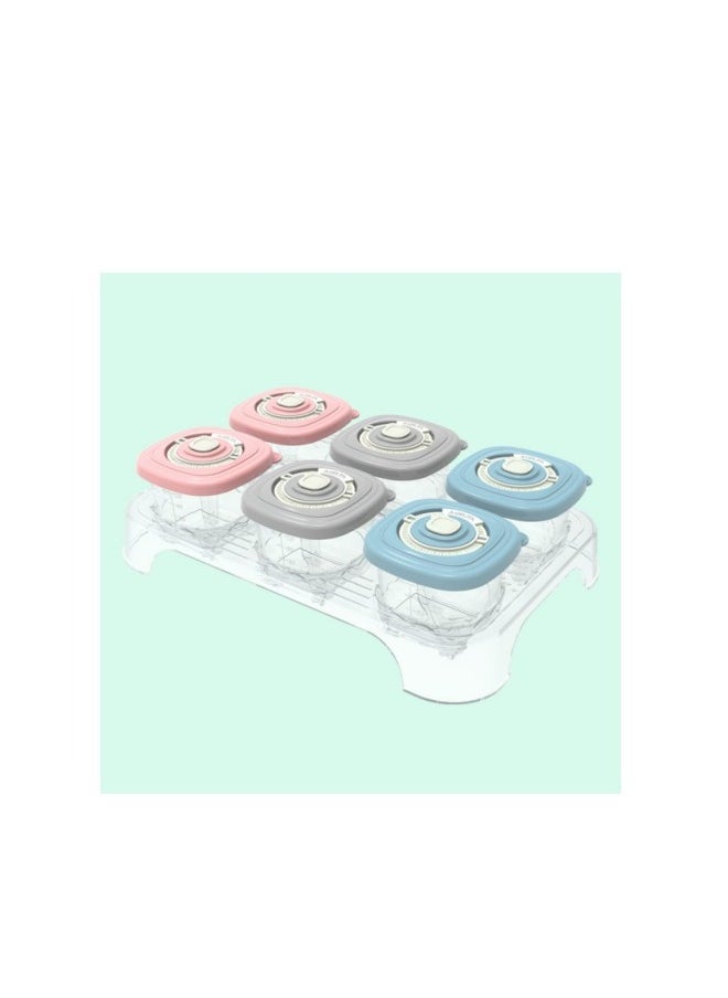 دوكو حاويات غذاء الأطفال 6PCS ، جرات تخزين الأغذية الرضع القابلة لإعادة الاستخدام مع علبة موقتة ، حاوية وجبة خفيفة صغيرة مع أغطية للأطفال الرضع u0026 ، غسالة صحون ميكروويف u0026 صديقة  - Image 1