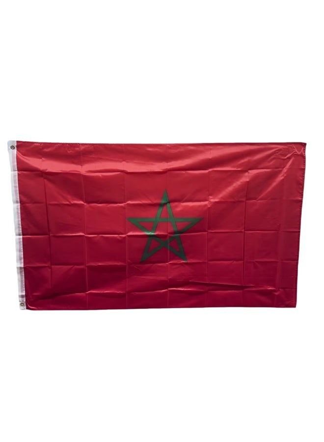 عاصفة علم ستورمفلاج المغرب 90x150 سم (3x5 قدم) 100% بوليستر مع حلقات نحاسية - Image 1