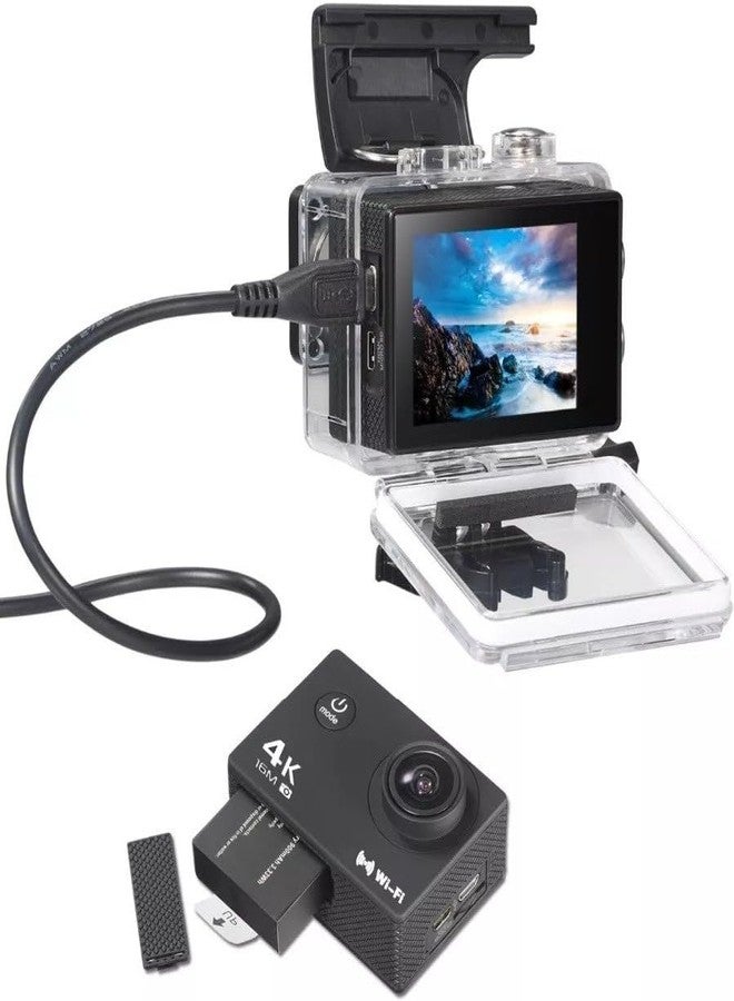 DEATTI4K 30FPS Action Camera Ultra HD Underwater Camera 170 Degree Wide Angle 98FT Waterproof Camera (DECM51) - Image 2