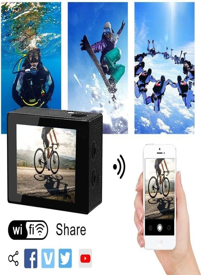 DEATTI4K 30FPS Action Camera Ultra HD Underwater Camera 170 Degree Wide Angle 98FT Waterproof Camera (DECM51) - Image 3