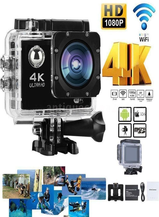 DEATTI4K 30FPS Action Camera Ultra HD Underwater Camera 170 Degree Wide Angle 98FT Waterproof Camera (DECM51) - Image 4
