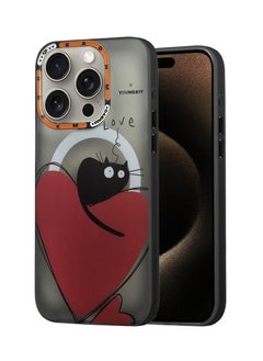 Techie Aesthetic Love Cat Frosted MagSafe Case with Raised Camera Lens Protector for Apple iPhone 15 Pro  - Image 1