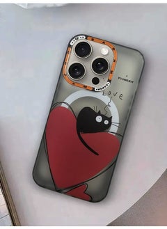 Techie Aesthetic Love Cat Frosted MagSafe Case with Raised Camera Lens Protector for Apple iPhone 15 Pro  - Image 4