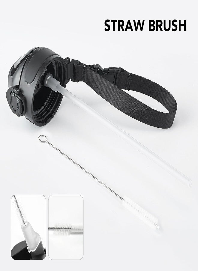 Enerbone زجاجة مياه معزولة من إنيربوين، سعة 32 أونصة، مصنوعة من الفولاذ المقاوم للصدأ، مزودة بحزام حمل، ترمس معزول بجدار مزدوج بتقنية التفريغ، زجاجة رياضية مانعة للتسرب مع ماصة، تحافظ على المشروبات ساخنة أو باردة لساعات. - Image 5