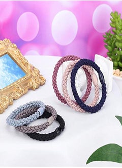 Chuangdi 12 Pieces Cotton Hair Ties Braided Hair Bands Elastic Hair Ties Ropes Braided Ponytail Holders Hair Accessories For Women Girls Thick Heavy And Curly Hair (Mixed Colors)  - Image 5