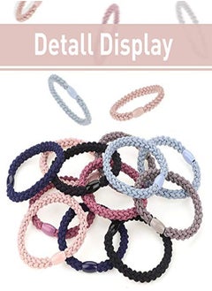 Chuangdi 12 Pieces Cotton Hair Ties Braided Hair Bands Elastic Hair Ties Ropes Braided Ponytail Holders Hair Accessories For Women Girls Thick Heavy And Curly Hair (Mixed Colors)  - Image 4