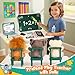 Alritz Pretend Play Teacher Set School Stuff Role Play Preschool Learning Activities Classroom Set for Girl Boys Include Dolls Toy Laptop Black Board Birthday Gift 5 6 7 8 9 Years Old - Image 4