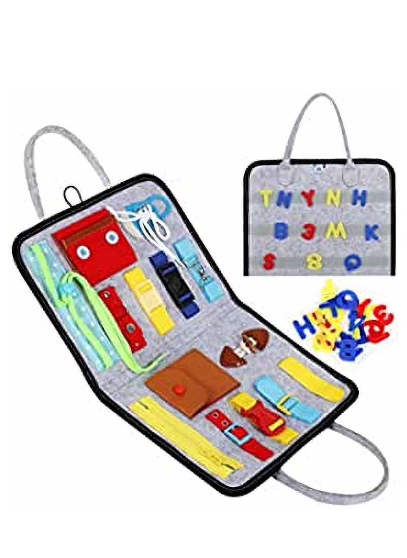 Dubkart Foldable Sensory Busy Board Educational Airplane Car Montessori Travel Toy for Kids  - Image 1