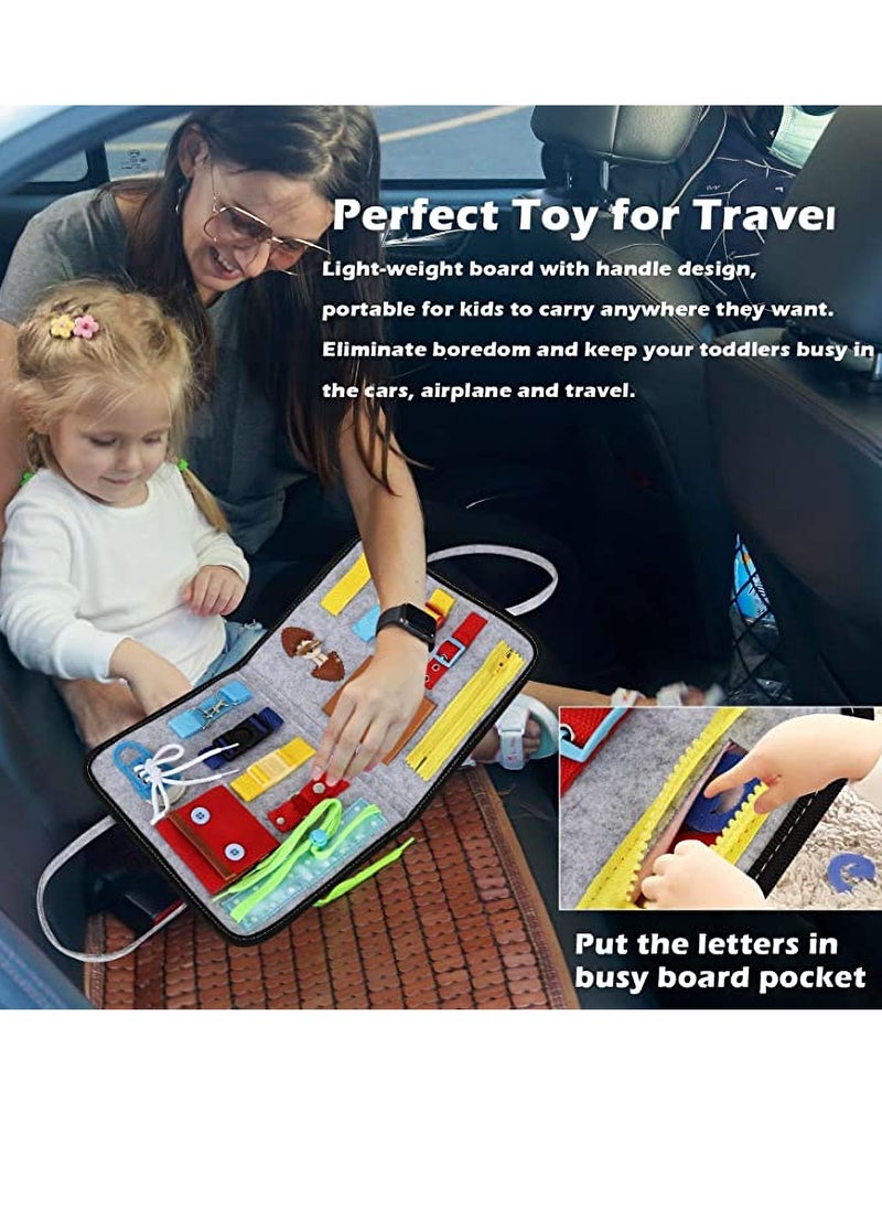 Dubkart Foldable Sensory Busy Board Educational Airplane Car Montessori Travel Toy for Kids  - Image 4