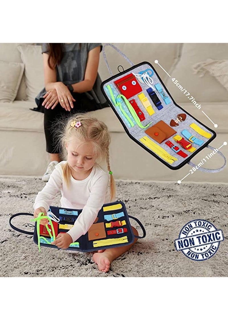 Dubkart Foldable Sensory Busy Board Educational Airplane Car Montessori Travel Toy for Kids  - Image 2