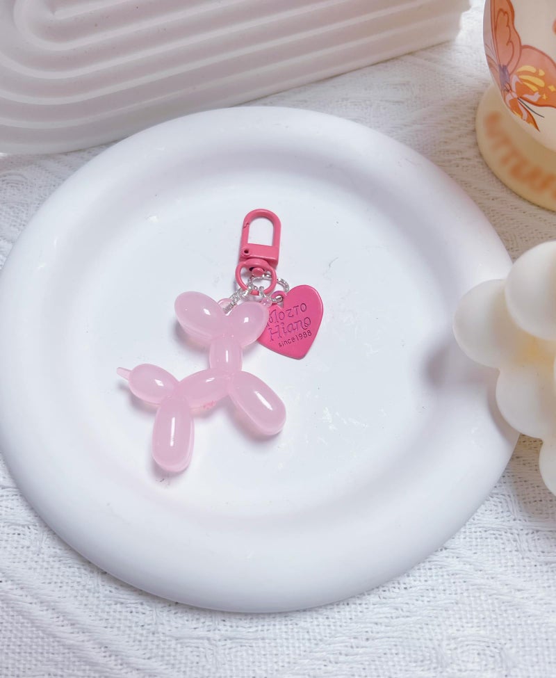 LAEKOU Jelly Balloon Dog Design Keychain for Women, Cute Girls Key Chain, Bag Charms Accessories for Car Purse Backpack - Image 4