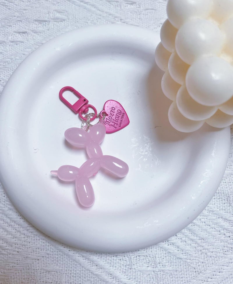 LAEKOU Jelly Balloon Dog Design Keychain for Women, Cute Girls Key Chain, Bag Charms Accessories for Car Purse Backpack - Image 2