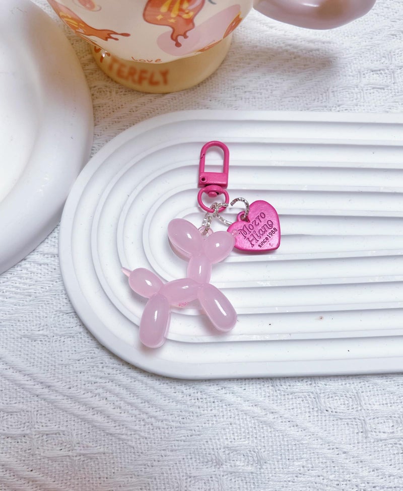 LAEKOU Jelly Balloon Dog Design Keychain for Women, Cute Girls Key Chain, Bag Charms Accessories for Car Purse Backpack - Image 3
