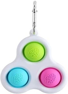 Generic Generic Push Pop Fidgets, Push Pop it keyrings in 2 colours, Push pop keyrings in same colour, Spinner shape 3 Multi and same colours (3 Dimple Pink Green Blue) 