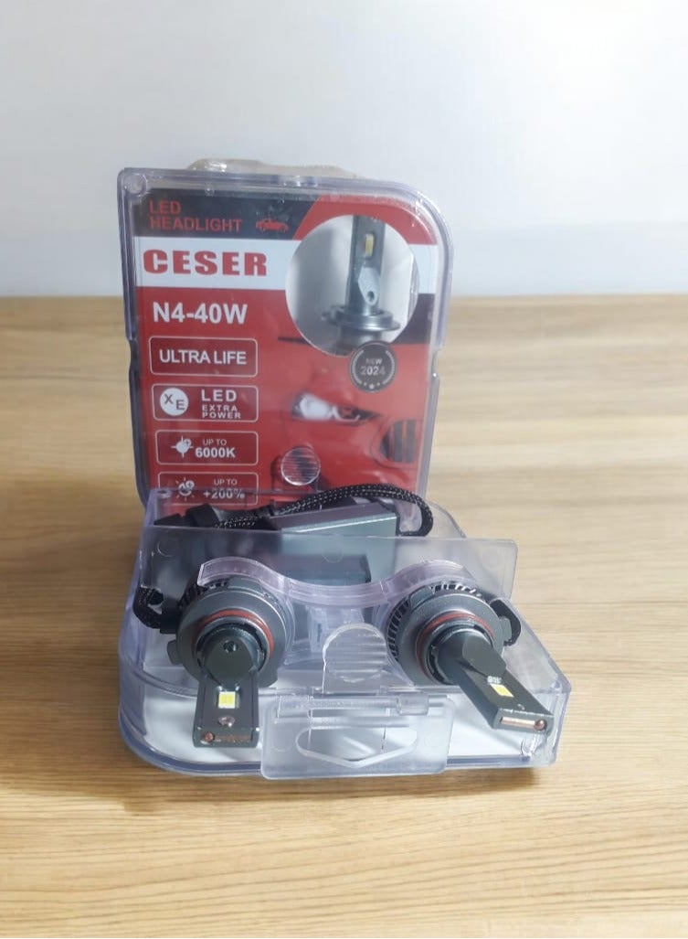 طقم لمبات ليد سيزر 9005 فائقة السطوع للسيارات مع شريحة نحاسية للتبريد - إضاءة أمامية بيضاء بقوة 40 واط، 6000 كلفن، عمر افتراضي طويل، إضاءة أعلى بنسبة 200%، مقاومة للماء - Image 3