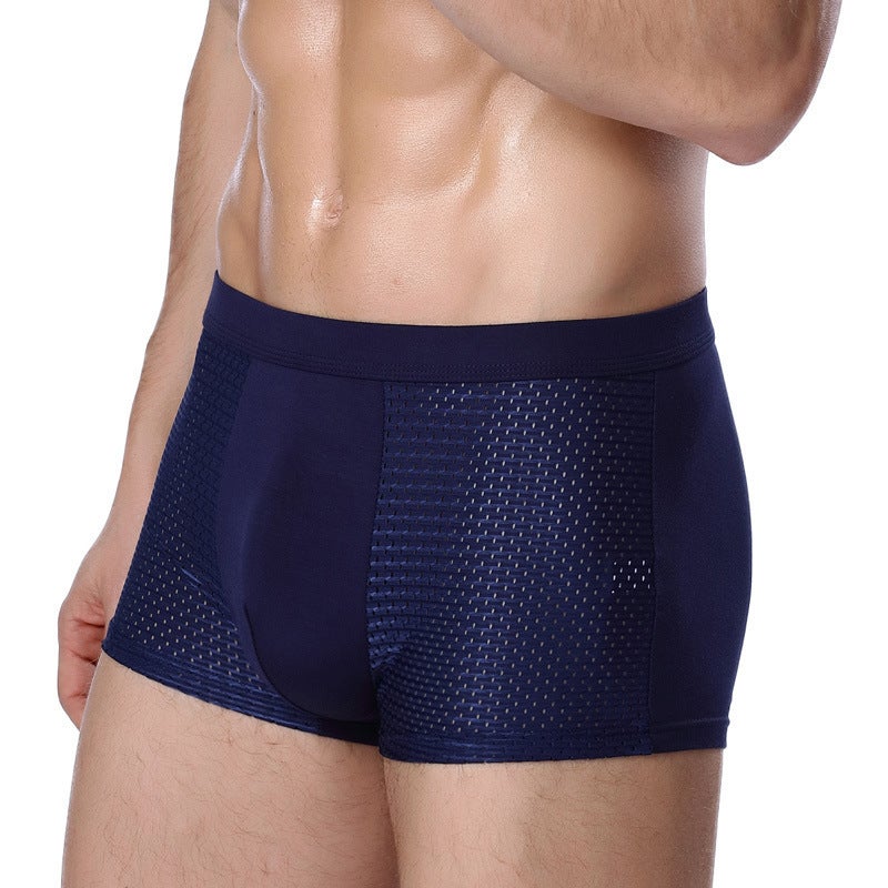 Mens Ice Silk Mesh Underwear Breathable Quick-Dry Dark black  - Image 3