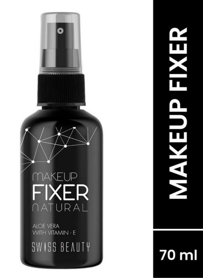 SWISS BEAUTY Long Lasting Professional Makeup Fixer Natural Spray With Aloe Vera And Vitamin-E 70ml  - Image 1