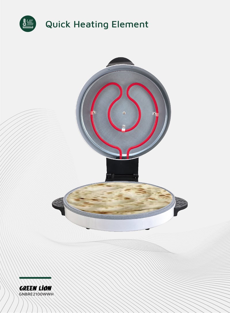 GREEN LION Classic Bread Maker 2100W with 30cm Non-Stick Coating Flat Plate and Quick Heating Element / Aluminum Alloy + Stainless Steel Material / Steam Vent / Dishwasher Safe / Temperature Control - White - Image 5