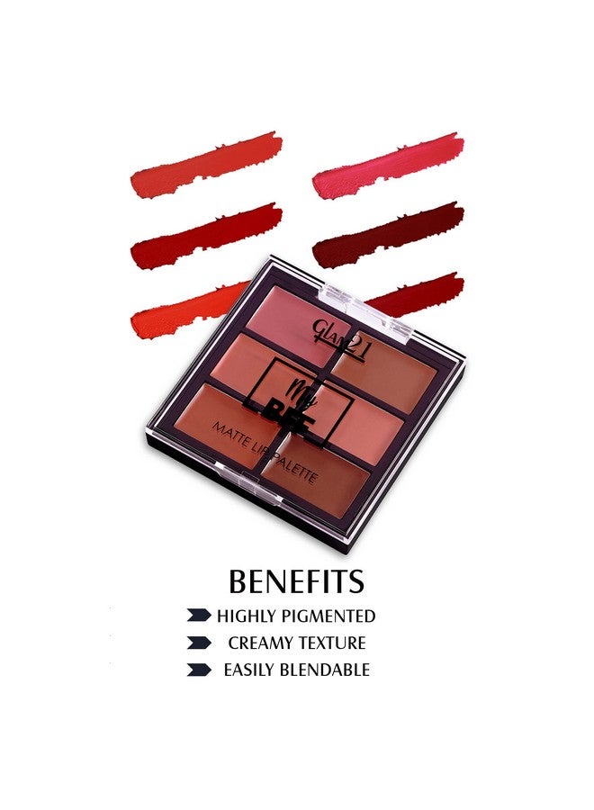 Glam 21 Glam21 My Bff Matte Lip Palette | 6 Lipstick Colors | Travel Friendly Lip Palette | Creamy Matte Finish - 9 Gm | Nudes-02 - Image 3