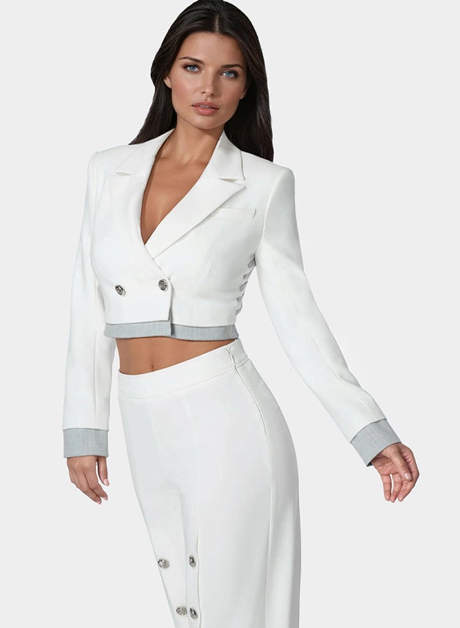 bebe بليزر قصير مزخرف بالعيون - Image 2