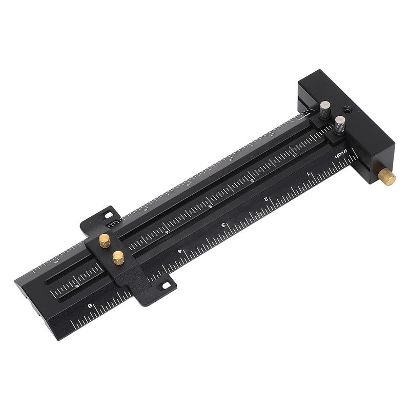 Marcenaria Marker Line Ruler Transparent Scale with Limit Block for Engineers Black - Image 5