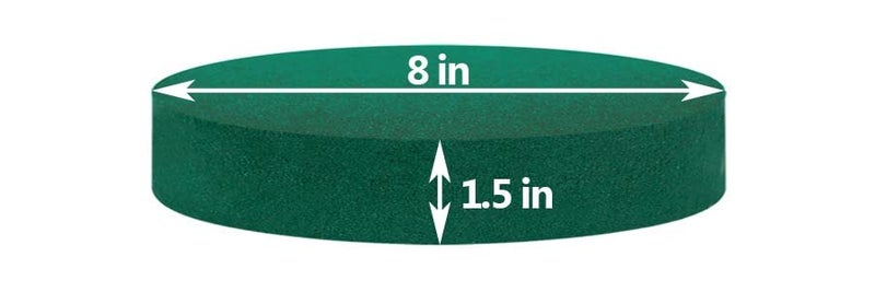 FLOFARE Pack of 4 FLOFARE Round Floral Foam Blocks for Fresh and Artificial Flowers, Each (8" X 1.5"), Dry & Wet Green Flower Foam for Flower Arrangements and Florist Supplies - Image 2