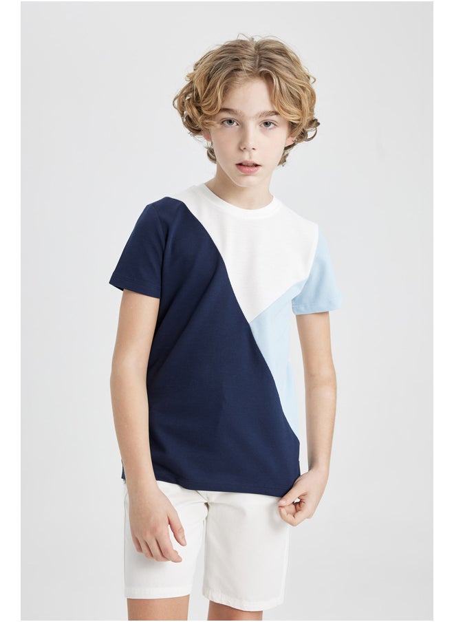 DeFacto - Boy Regular Fit Crew Neck Knitted Short Sleeve T-Shirt - Image 1