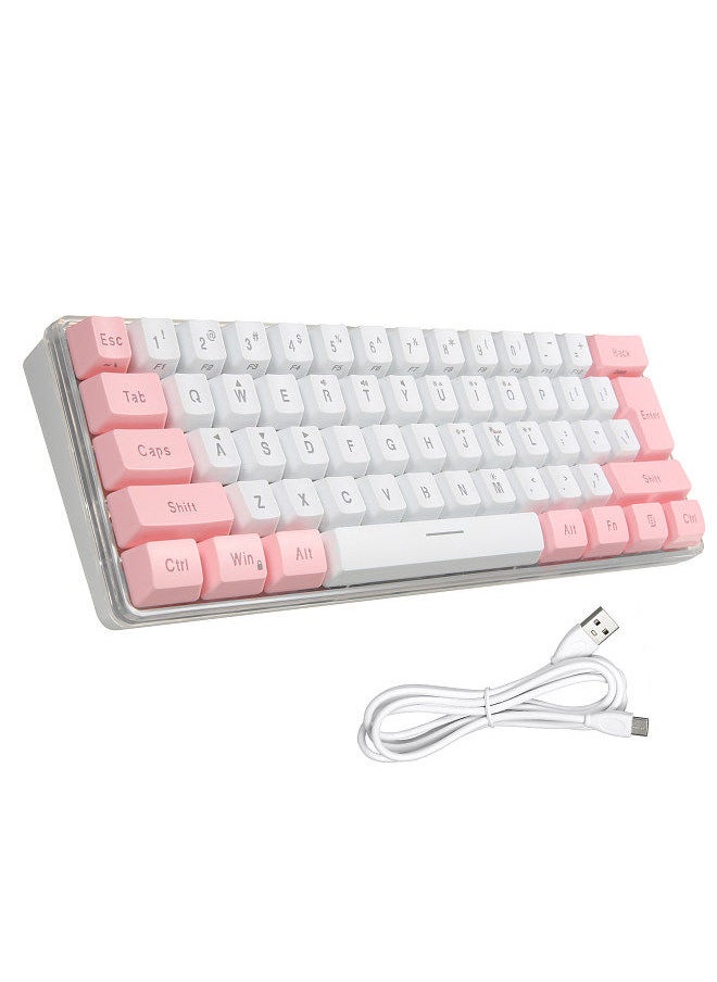 Generic - 61 Keys Wired Keyboard Membrane Keyboard Compact Design RGB Backlight Effect with Multimedia Shortcuts Detachable Data Cable - Image 1