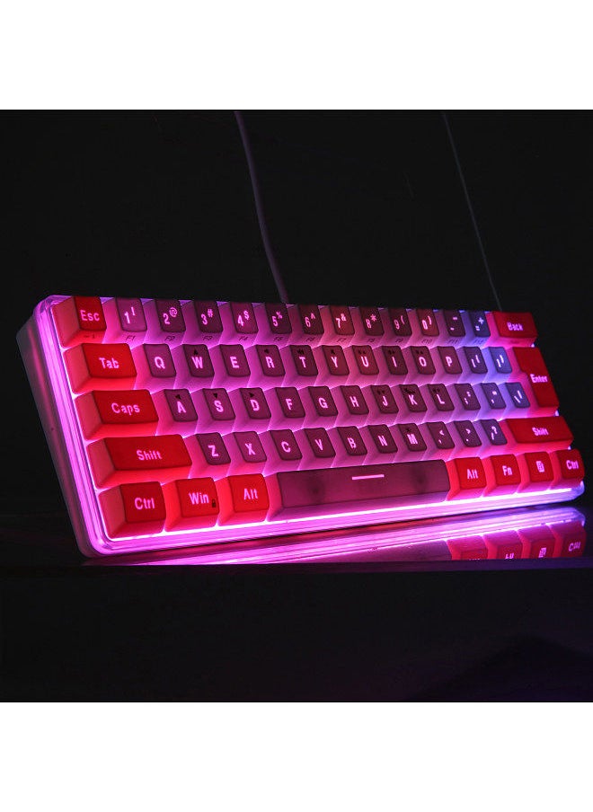 Generic - 61 Keys Wired Keyboard Membrane Keyboard Compact Design RGB Backlight Effect with Multimedia Shortcuts Detachable Data Cable - Image 1