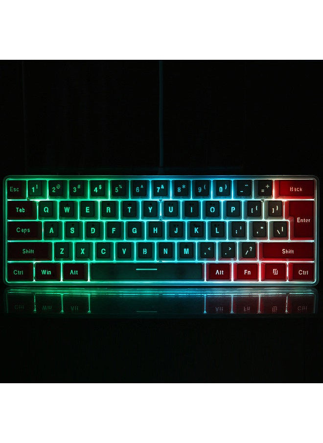 Generic - 61 Keys Wired Keyboard Membrane Keyboard Compact Design RGB Backlight Effect with Multimedia Shortcuts Detachable Data Cable - Image 1