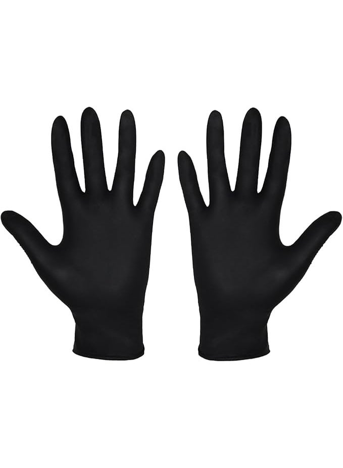 Heavy-Duty Black Nitrile Disposable Gloves – Professional-Grade Protection – Latex-Free & Powder-Free Protective Gloves – Multipurpose Industrial & Household Cleaning Gloves – Classic Black. - Image 1