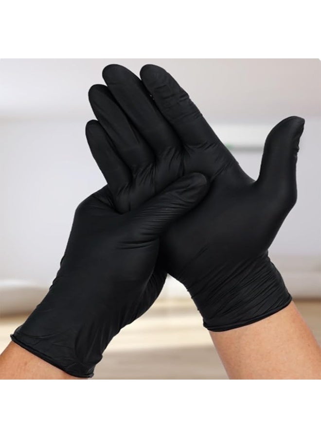 Heavy-Duty Black Nitrile Disposable Gloves – Professional-Grade Protection – Latex-Free & Powder-Free Protective Gloves – Multipurpose Industrial & Household Cleaning Gloves – Classic Black. - Image 3