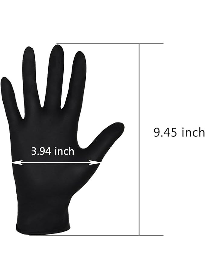 Heavy-Duty Black Nitrile Disposable Gloves – Professional-Grade Protection – Latex-Free & Powder-Free Protective Gloves – Multipurpose Industrial & Household Cleaning Gloves – Classic Black. - Image 5