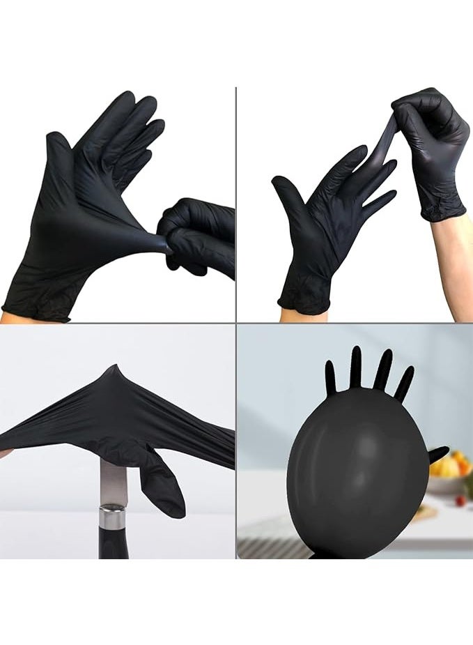 Heavy-Duty Black Nitrile Disposable Gloves – Professional-Grade Protection – Latex-Free & Powder-Free Protective Gloves – Multipurpose Industrial & Household Cleaning Gloves – Classic Black. - Image 4