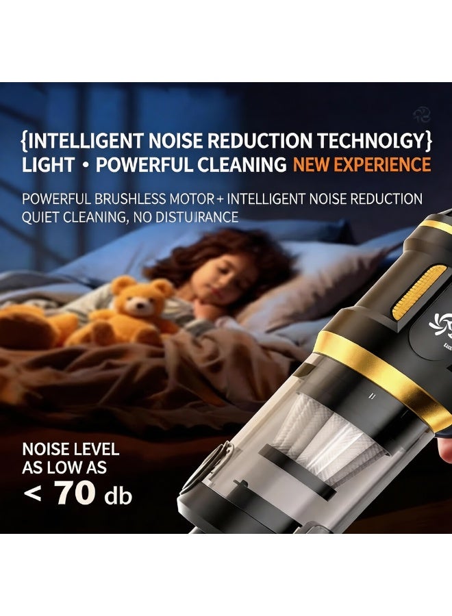 مكنسة سيارة محمولة باليد مع قوة شفط 20000Pa، محرك بدون فرشات ثلاثي السرعات بقدرة 100 واط وفوهات متعددة للسيارة والمنزل والحيوانات الأليفة - Image 4