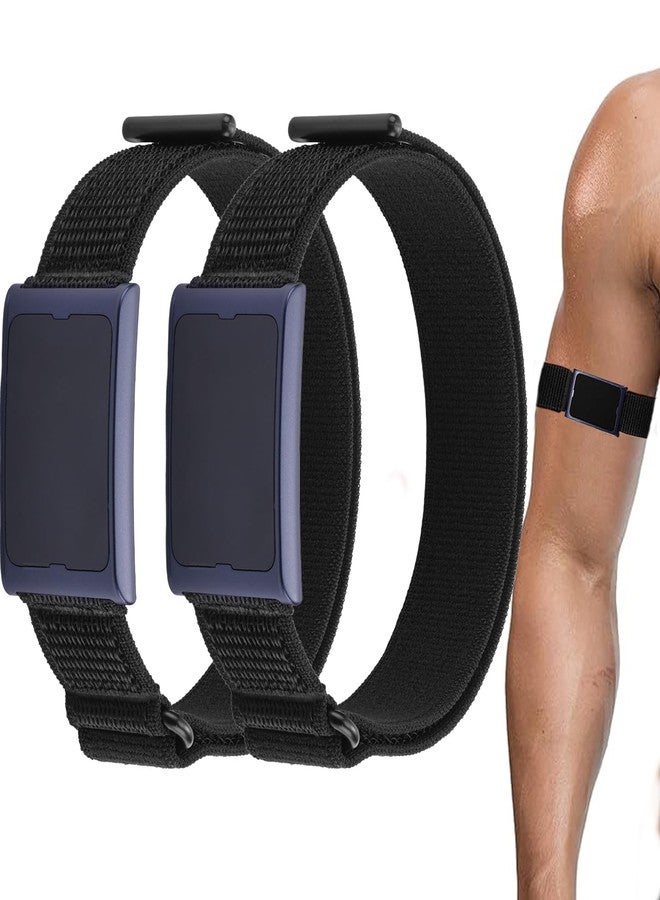 Orisell [2 Pack] Bicep Band Compatible with Amazfit Helio Strap Fitness Tracker,Breathable Hook&Loop Nylon Sport Style (Black-black) - Image 1