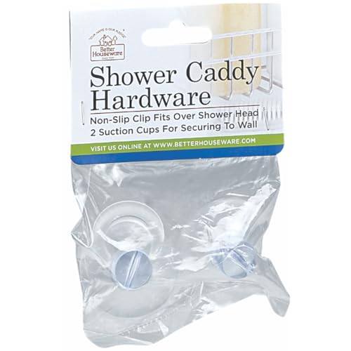Better Houseware Suction Cup Shower Caddy Connectors, Shower Caddy Suction Cup Set for Bathroom Racks, Heavy-Duty Holder Kit, Easy to Attach & Transparent, 3 Piece Set - Image 2