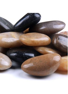 ماركة غير محددة حصى واحجار زينة من النهر مصقولة طبيعيا ومتعددة الالوان ومناسبة لتزيين الحديقة والاماكن الخارجية بوزن 2.2 باوند(1 كجم) مقاس 1-2 انش  - Image 2