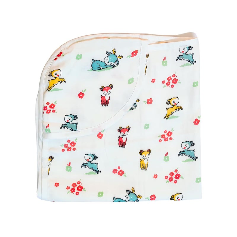 MINI MAVIN Minimavin Muslin Cloth Baby Bath Towel - Multiple Layer Muslin Towels for Baby - Soft and Absorbent Bath Towel for New Born Baby (Deer) - Image 2