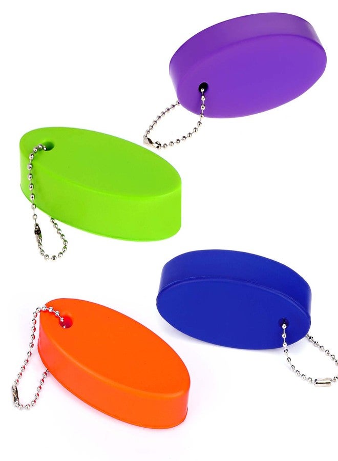 Sliverdew 4 PCS Floating Key Chain for Boating, Oval Boat Key Floating Keychain 4 Colors Float Key Rings for Boating, Fishing, Kayak, Sailing and Outdoor Water Sport - Image 1