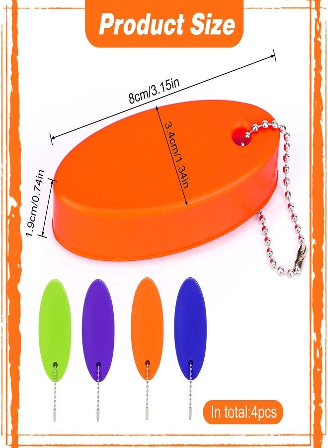 Sliverdew 4 PCS Floating Key Chain for Boating, Oval Boat Key Floating Keychain 4 Colors Float Key Rings for Boating, Fishing, Kayak, Sailing and Outdoor Water Sport - Image 2