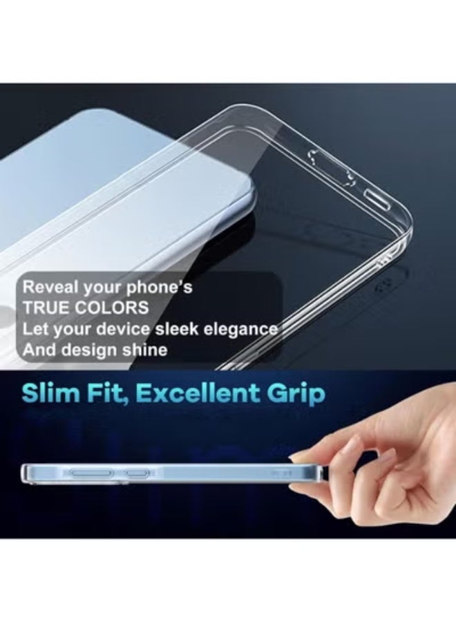 راكسوم جراب متوافق مع هاتف Honor 400 Pro 5G (6.7 بوصة) - غطاء TPU ناعم شفاف وأسود مقاوم للصدمات مع [عبوتين] من واقيات شاشة من الزجاج المقوى، جراب حماية رفيع مقاوم للاصفرار - Image 4