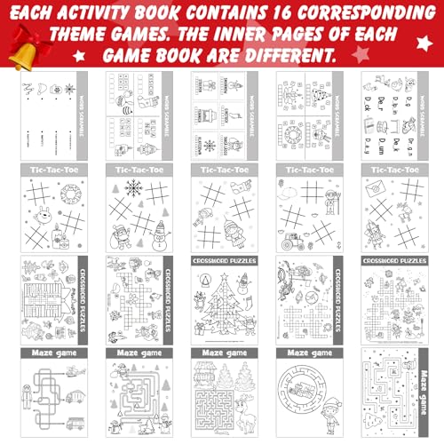 Saypacck 36 Pcs Christmas Mini Activity Books Fun Games and Challenging Activities 96 Different Games Include Mazes Dot to Dot Word Search Word Scramble and More Gifts for Student Party Classroom - Image 5