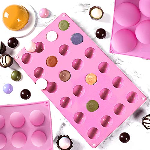 Ausplua 5Pack Sphere Silicone Molds,Ausplua Silicon Dome mold semi sphere Baking Mould for Making Candy, Chocolate,Cake,Jelly,Variety Sizes（Brick Red) - Image 5