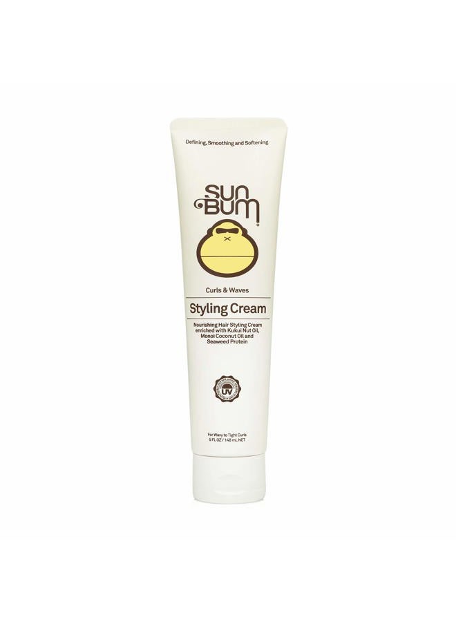 Sun Bum كريم تصفيف الشعر المموج | علاج مرطب للشعر المموج والمجعد نباتي وخالي من القسوة | 5 أونصات - Image 1