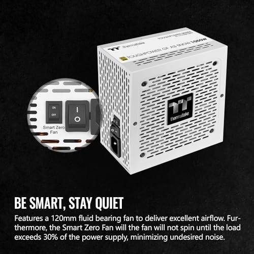 Thermaltake Toughpower GF A3 Snow Edition 1050W 80+ Gold Full Modular SLI/Crossfire Ready ATX 3.0 Power Supply; PCIe Gen.5 600W 12VHPWR Connector Included; PS-TPD-1050FNFAGU-N; 10 Year Warranty - Image 5