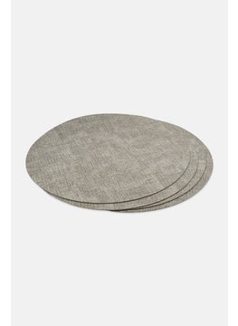 YOTO 4 Pcs Round Placemats 38 Dia cm, Grey  - Image 3