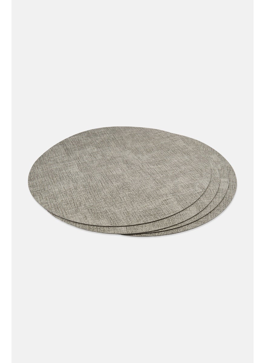 YOTO - 4 Pcs Round Placemats 38 Dia cm, Grey - Image 1