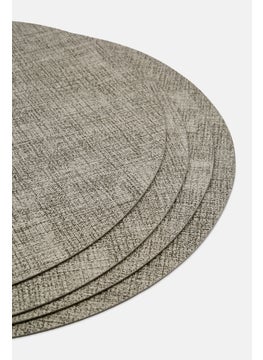 YOTO 4 Pcs Round Placemats 38 Dia cm, Grey  - Image 4